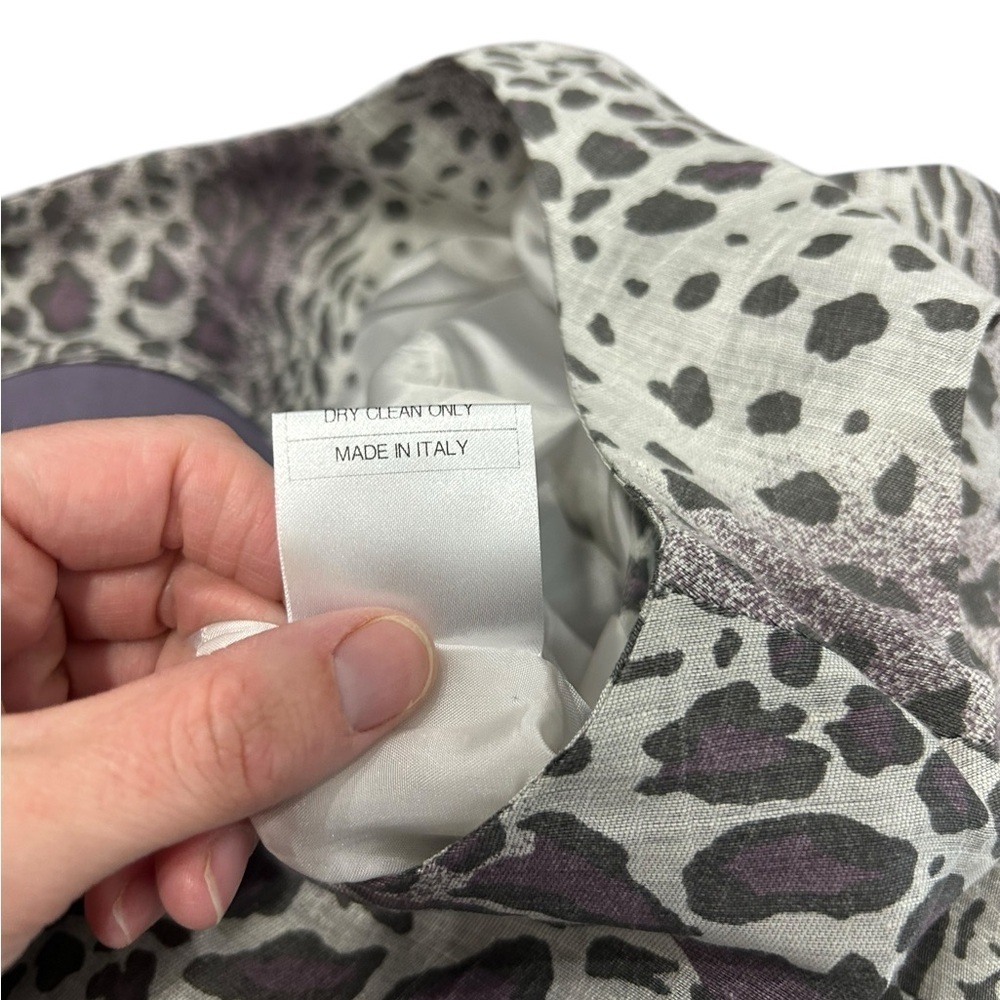 Santorelli Linen Blend Animal Print Sheath Pencil Dress Vacation Size 6 - Picture 9 of 12